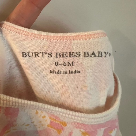 Burt's Bees Baby Goose Duck Print Pink and Cream Sleep Gown 0-6 Months - Picture 5 of 7
